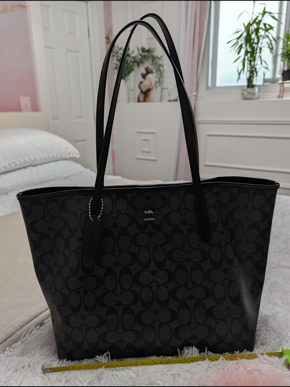 Coach Black Signature Canvas Tote Bag